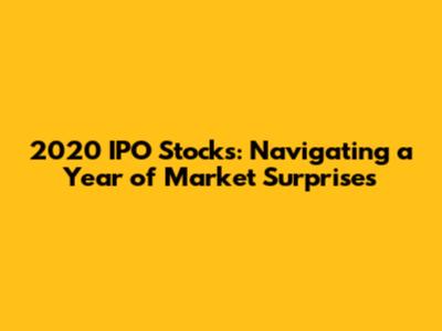2020 IPO Stocks: Navigating a Year of Market Surprises