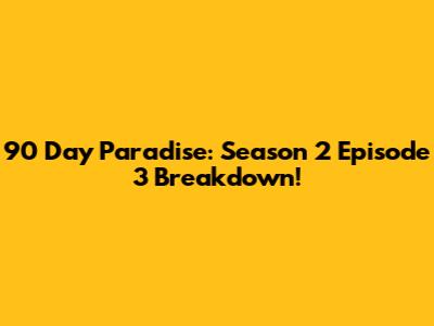 90 Day Paradise: Season 2 Episode 3 Breakdown!
