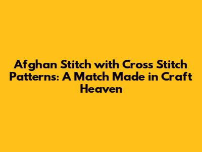 Afghan Stitch with Cross Stitch Patterns: A Match Made in Craft Heaven