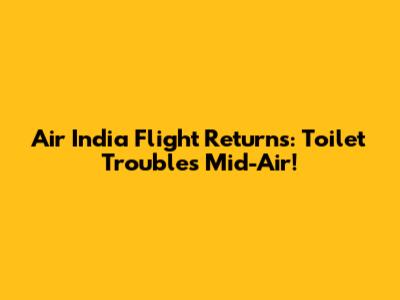 Air India Flight Returns: Toilet Troubles Mid-Air!