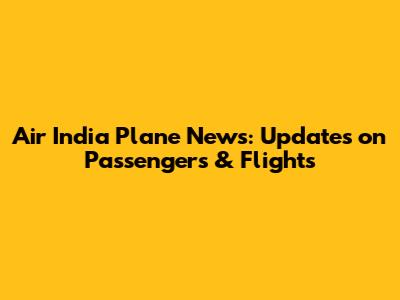 Air India Plane News: Updates on Passengers & Flights