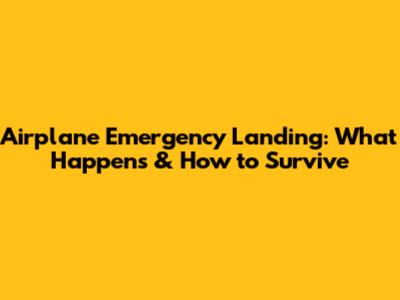 Airplane Emergency Landing: What Happens & How to Survive