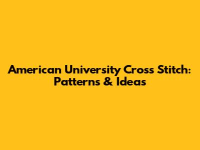 American University Cross Stitch: Patterns & Ideas