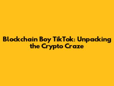 Blockchain Boy TikTok: Unpacking the Crypto Craze