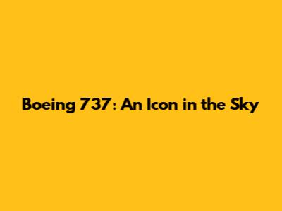 Boeing 737: An Icon in the Sky