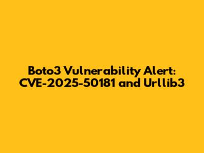 Boto3 Vulnerability Alert: CVE-2025-50181 and Urllib3