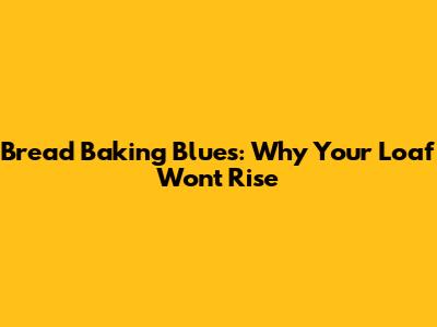 Bread Baking Blues: Why Your Loaf Won't Rise