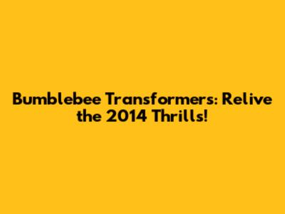 Bumblebee Transformers: Relive the 2014 Thrills!