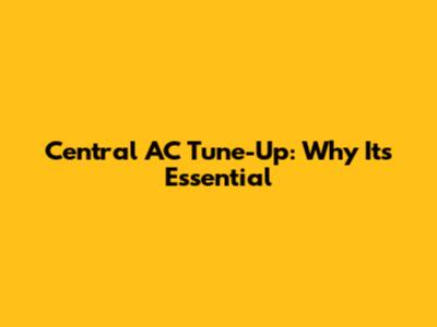 Central AC Tune-Up: Why It's Essential