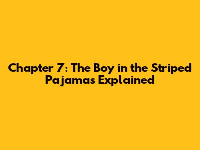 Chapter 7: The Boy in the Striped Pajamas Explained