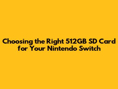 Choosing the Right 512GB SD Card for Your Nintendo Switch