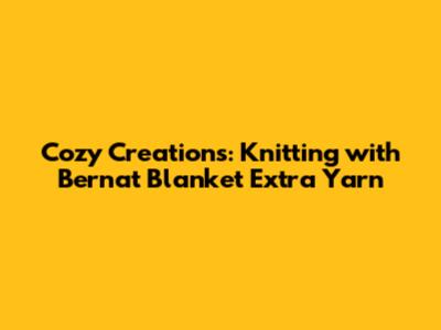 Cozy Creations: Knitting with Bernat Blanket Extra Yarn