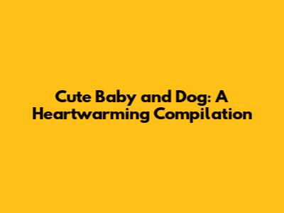 Cute Baby and Dog: A Heartwarming Compilation