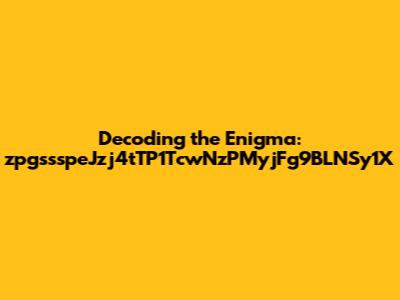 Decoding the Enigma: zpgssspeJzj4tTP1TcwNzPMyjFg9BLNSy1X