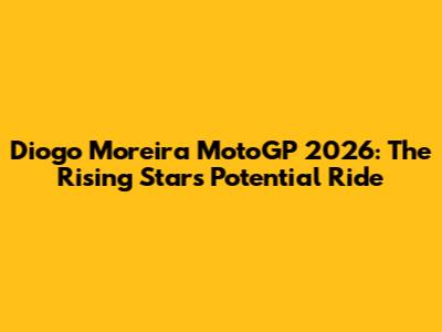 Diogo Moreira MotoGP 2026: The Rising Star's Potential Ride
