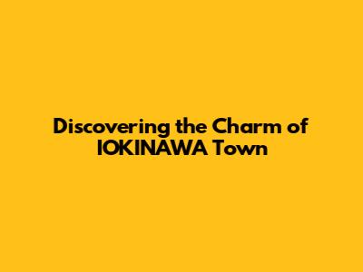 Discovering the Charm of IOKINAWA Town