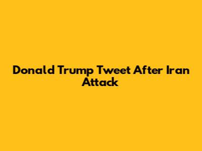 Donald Trump Tweet After Iran Attack