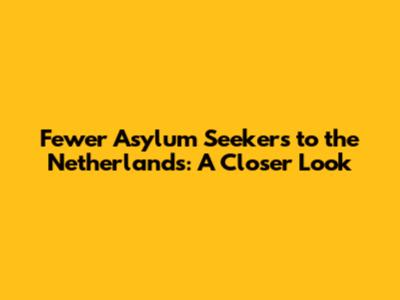 Fewer Asylum Seekers to the Netherlands: A Closer Look