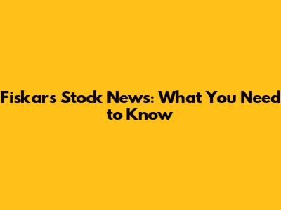 Fiskars Stock News: What You Need to Know