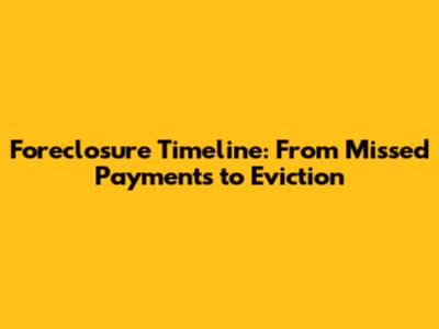 Foreclosure Timeline: From Missed Payments to Eviction