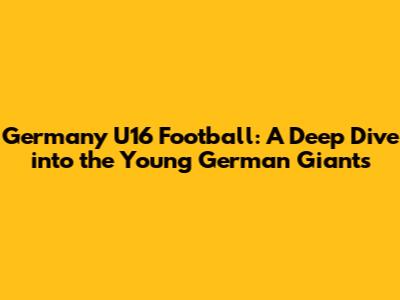 Germany U16 Football: A Deep Dive into the Young German Giants