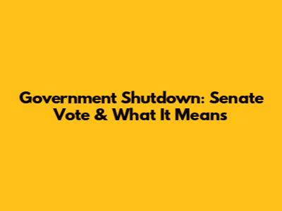Government Shutdown: Senate Vote & What It Means