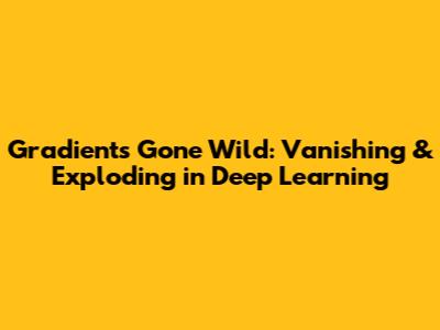 Gradients Gone Wild: Vanishing & Exploding in Deep Learning
