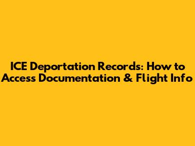 ICE Deportation Records: How to Access Documentation & Flight Info