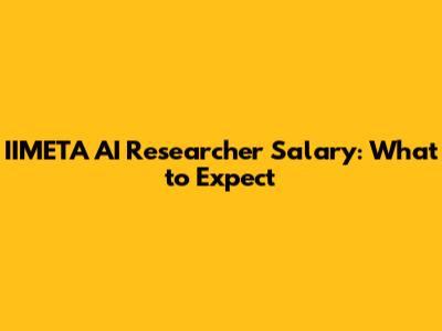 IIMETA AI Researcher Salary: What to Expect