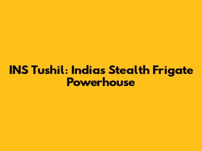 INS Tushil: India's Stealth Frigate Powerhouse