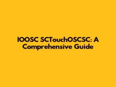 IOOSC SCTouchOSCSC: A Comprehensive Guide
