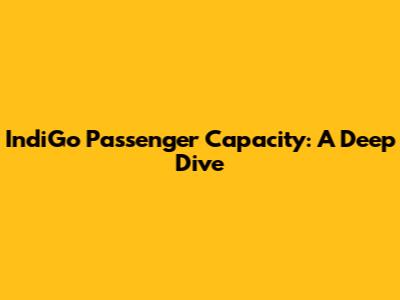 IndiGo Passenger Capacity: A Deep Dive