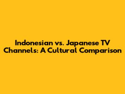 Indonesian vs. Japanese TV Channels: A Cultural Comparison