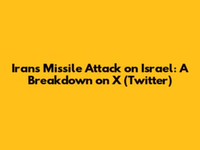Iran's Missile Attack on Israel: A Breakdown on X (Twitter)