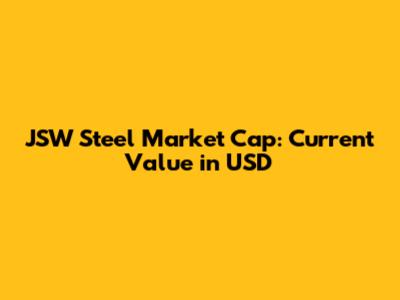 JSW Steel Market Cap: Current Value in USD