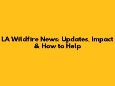 LA Wildfire News: Updates, Impact & How to Help