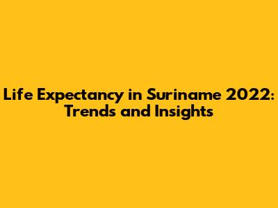 Life Expectancy in Suriname 2022: Trends and Insights