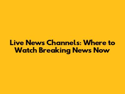 Live News Channels: Where to Watch Breaking News Now