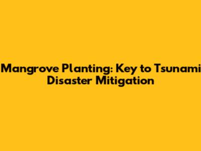 Mangrove Planting: Key to Tsunami Disaster Mitigation