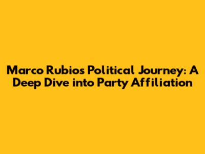 Marco Rubio's Political Journey: A Deep Dive into Party Affiliation