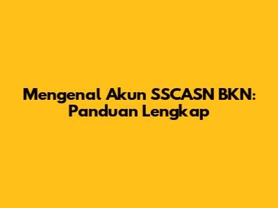 Mengenal Akun SSCASN BKN: Panduan Lengkap