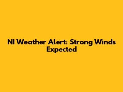 NI Weather Alert: Strong Winds Expected
