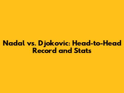 Nadal vs. Djokovic: Head-to-Head Record and Stats