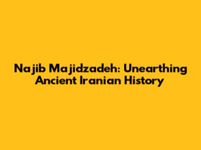 Najib Majidzadeh: Unearthing Ancient Iranian History