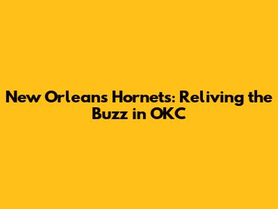New Orleans Hornets: Reliving the Buzz in OKC