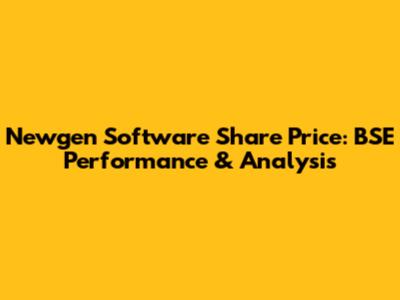 Newgen Software Share Price: BSE Performance & Analysis