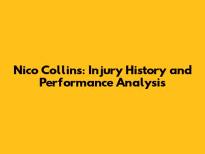 Nico Collins: Injury History and Performance Analysis