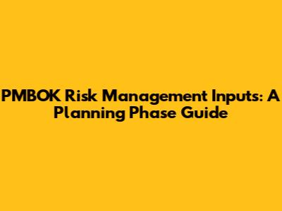 PMBOK Risk Management Inputs: A Planning Phase Guide