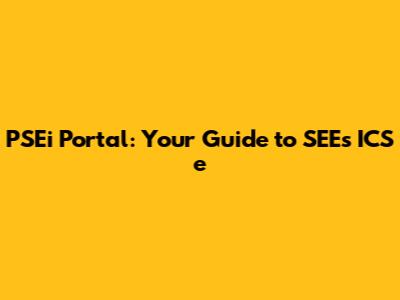 PSEi Portal: Your Guide to SEEs ICS e