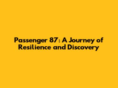 Passenger 87: A Journey of Resilience and Discovery